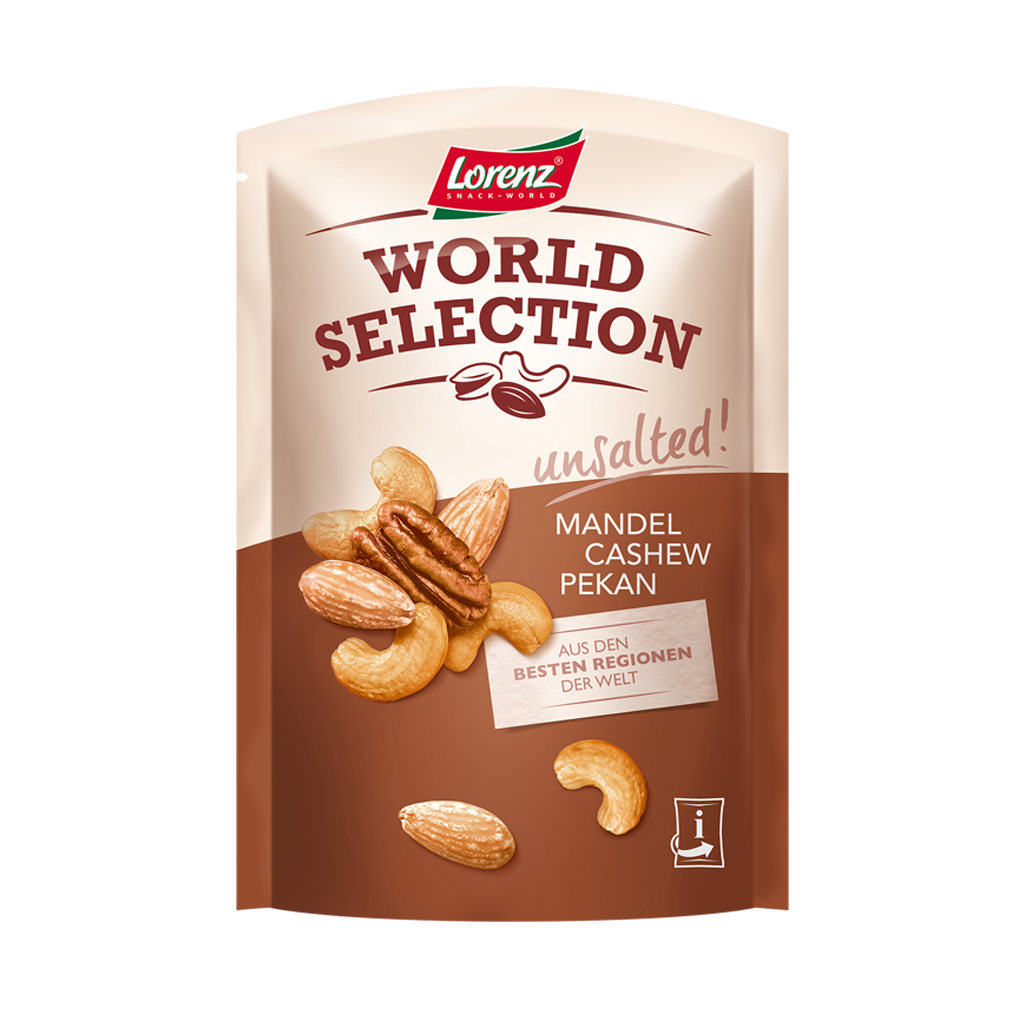 World Selection unsalted Cashew Mandel Pekan