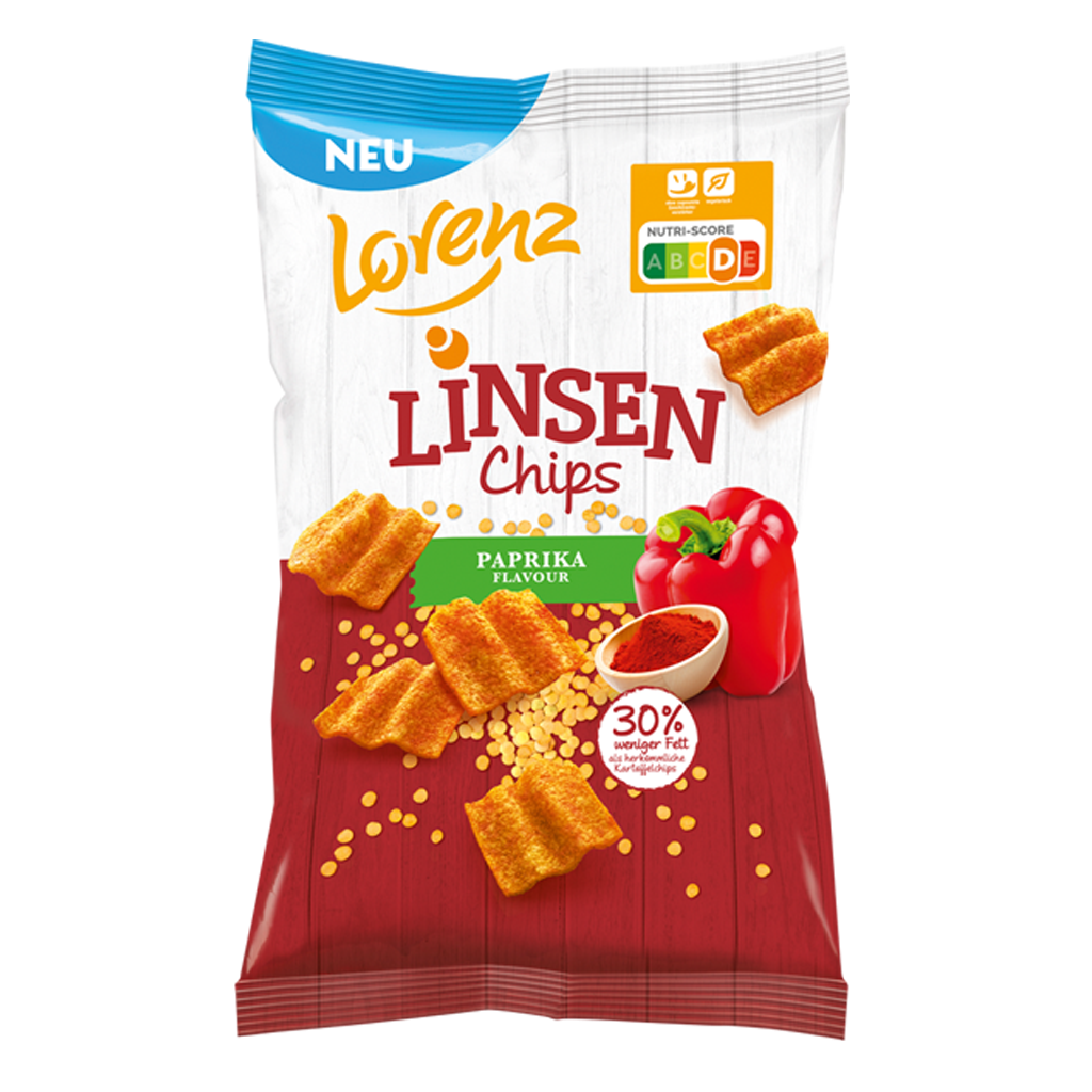 Linsenchips Paprika