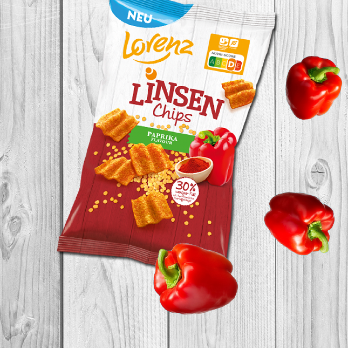 Linsenchips Paprika