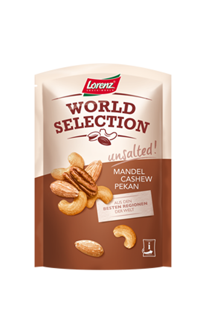 World Selection unsalted Cashew Mandel Pekan
