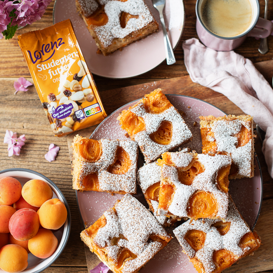 Marillen Nusskuchen vom Blech